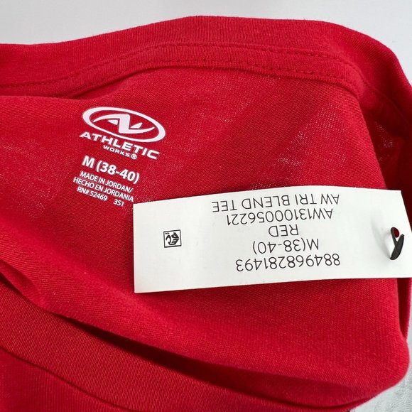Mens Solid RED Active‎ T-Shirt ATHLETIC WORKS Short Sleeve Tri Blend - Picture 6 of 13